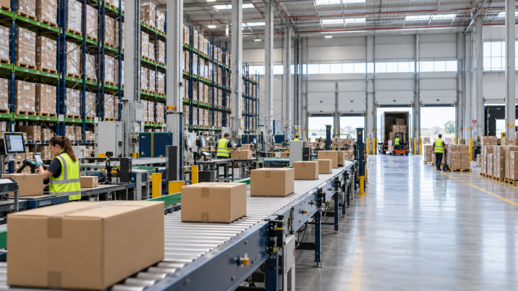 Preparación y expedición de pedidos de comercio electrónico en una nave logística
